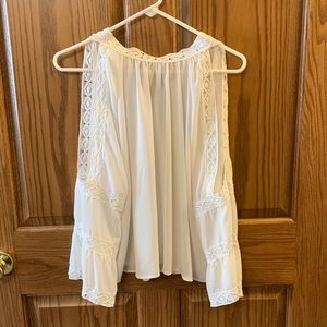 Lace Detail White Top